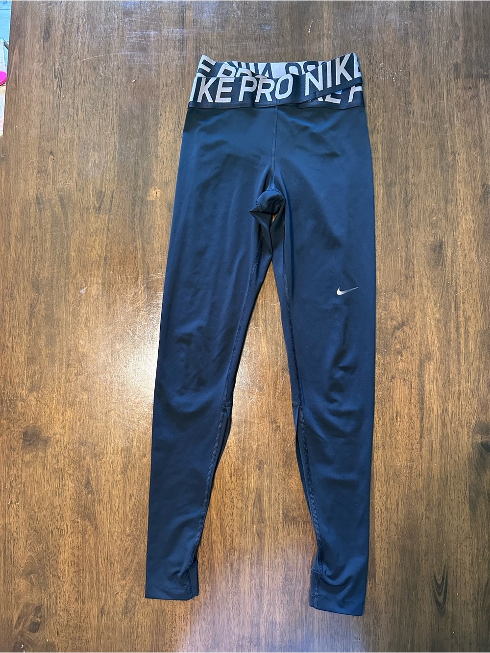 Women’s Nike Pro Black Crossover Waist Mesh Panel Leggings XS